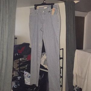 Levi's pinstriped jeans